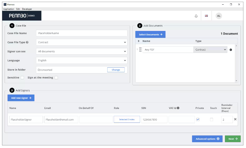 Screenshot of the Desktop Application interface