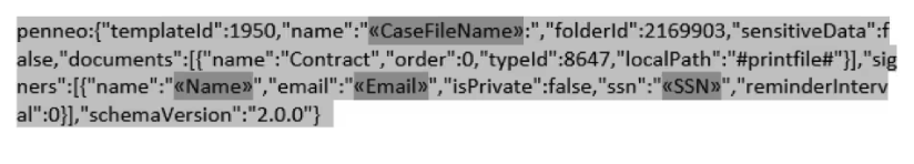 Example of replacing placeholders in code